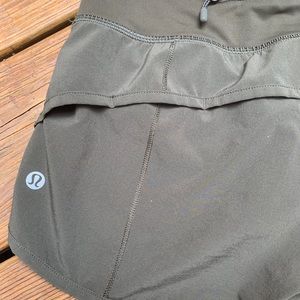 Olive Green lululemon speed up short 2.5” size 2